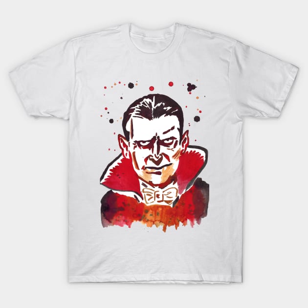 Dracula in Red with Spatter T-Shirt by gloobella